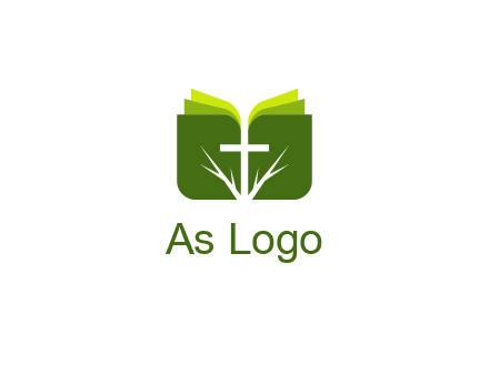 cross and leaves logo