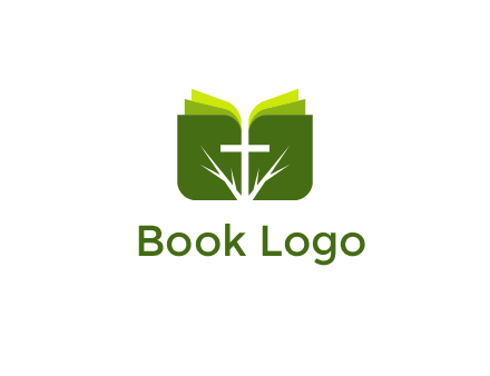 cross and leaves logo