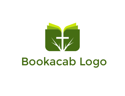 cross and leaves logo