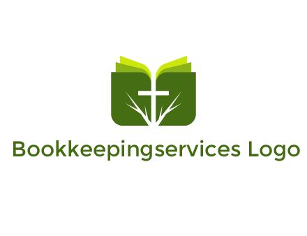 cross and leaves logo