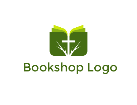 cross and leaves logo