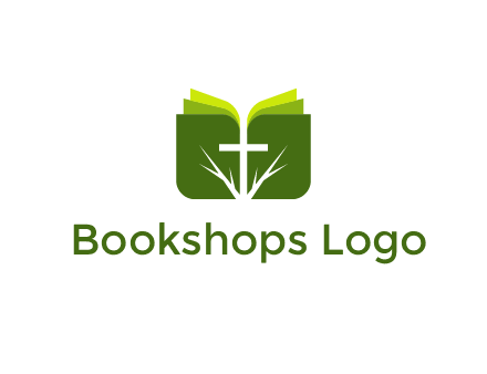 cross and leaves logo