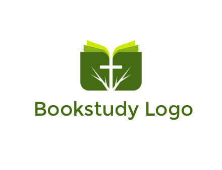 cross and leaves logo