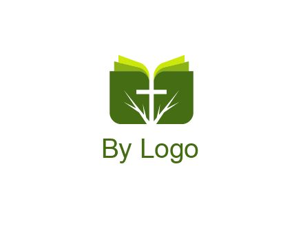 cross and leaves logo