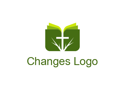 cross and leaves logo