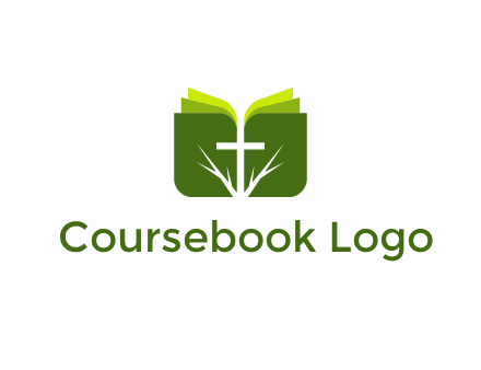 cross and leaves logo