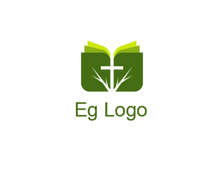 cross and leaves logo