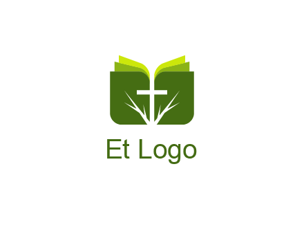 cross and leaves logo