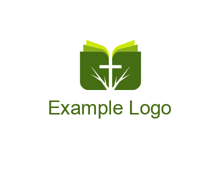 cross and leaves logo
