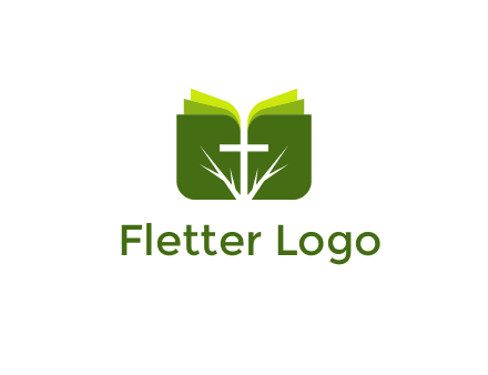cross and leaves logo