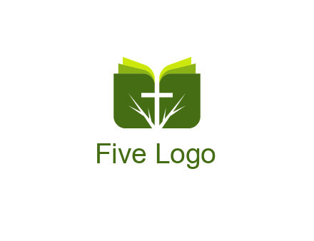 cross and leaves logo
