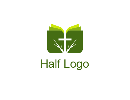 cross and leaves logo