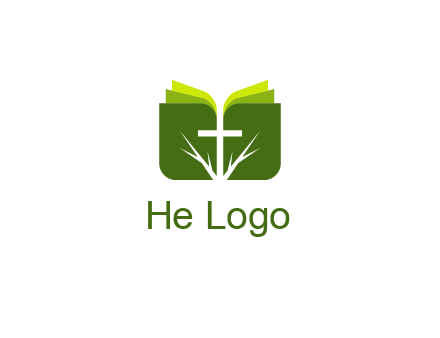 cross and leaves logo