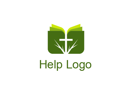 cross and leaves logo