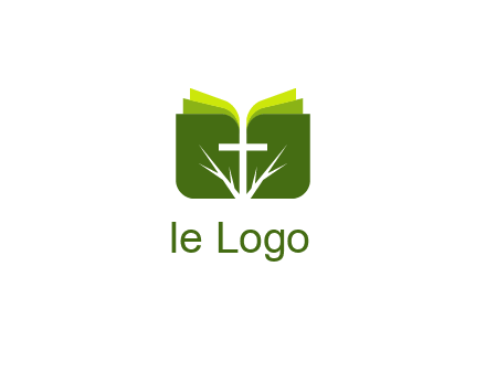 cross and leaves logo