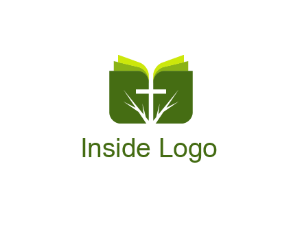 cross and leaves logo