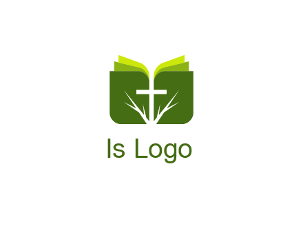 cross and leaves logo