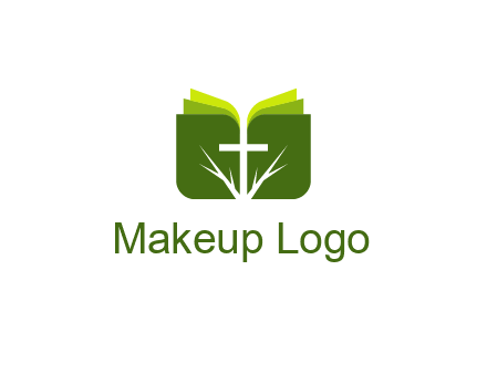 cross and leaves logo