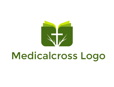 cross and leaves logo