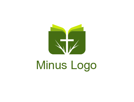 cross and leaves logo