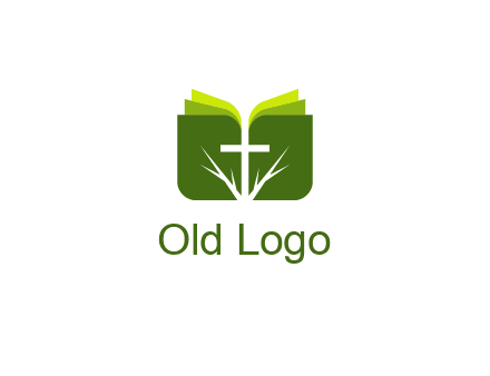 cross and leaves logo