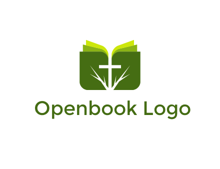 cross and leaves logo