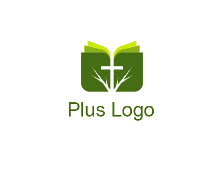 cross and leaves logo