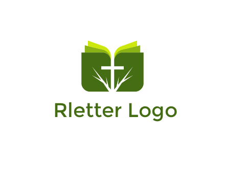 cross and leaves logo