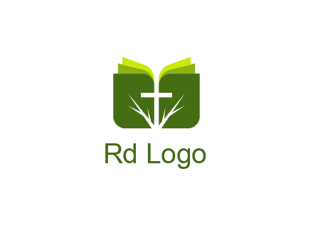 cross and leaves logo