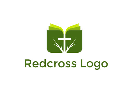 cross and leaves logo