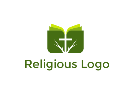 cross and leaves logo