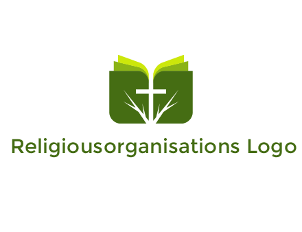 cross and leaves logo