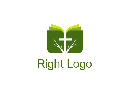 cross and leaves logo