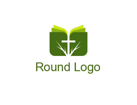 cross and leaves logo