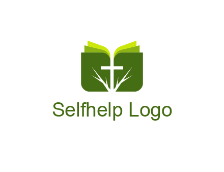cross and leaves logo