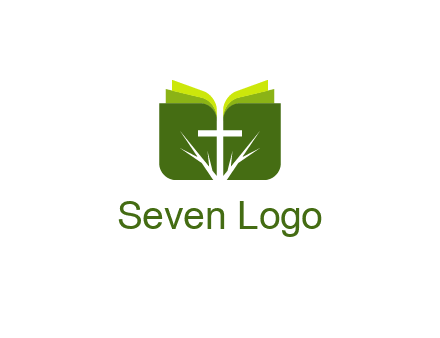 cross and leaves logo