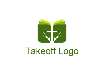 cross and leaves logo