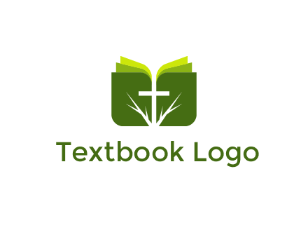 cross and leaves logo