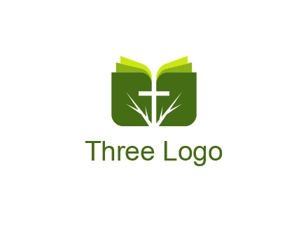 cross and leaves logo