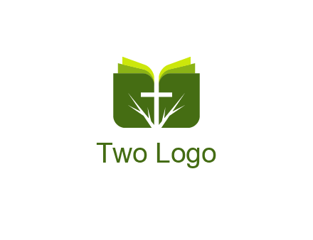 cross and leaves logo
