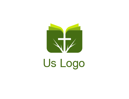 cross and leaves logo