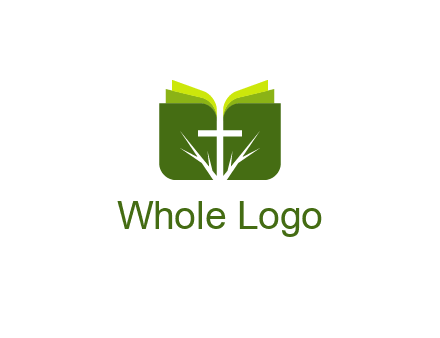 cross and leaves logo