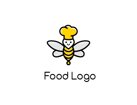 bee with chef hat logo