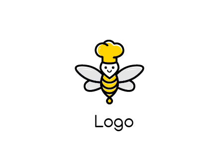bee with chef hat logo