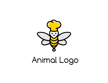 bee with chef hat logo
