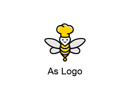 bee with chef hat logo