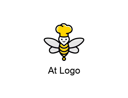 bee with chef hat logo