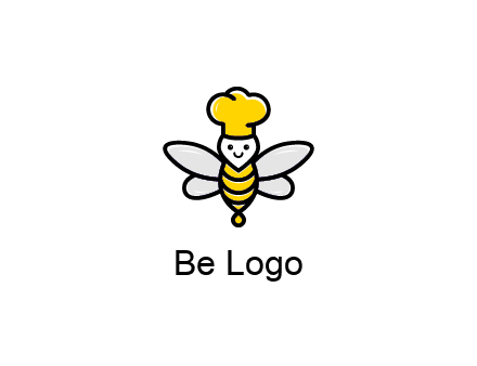bee with chef hat logo