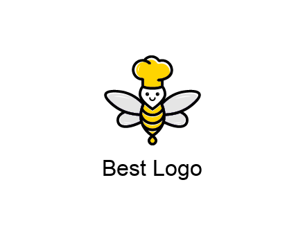 bee with chef hat logo