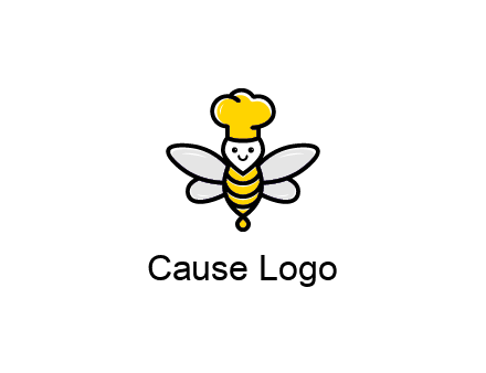 bee with chef hat logo